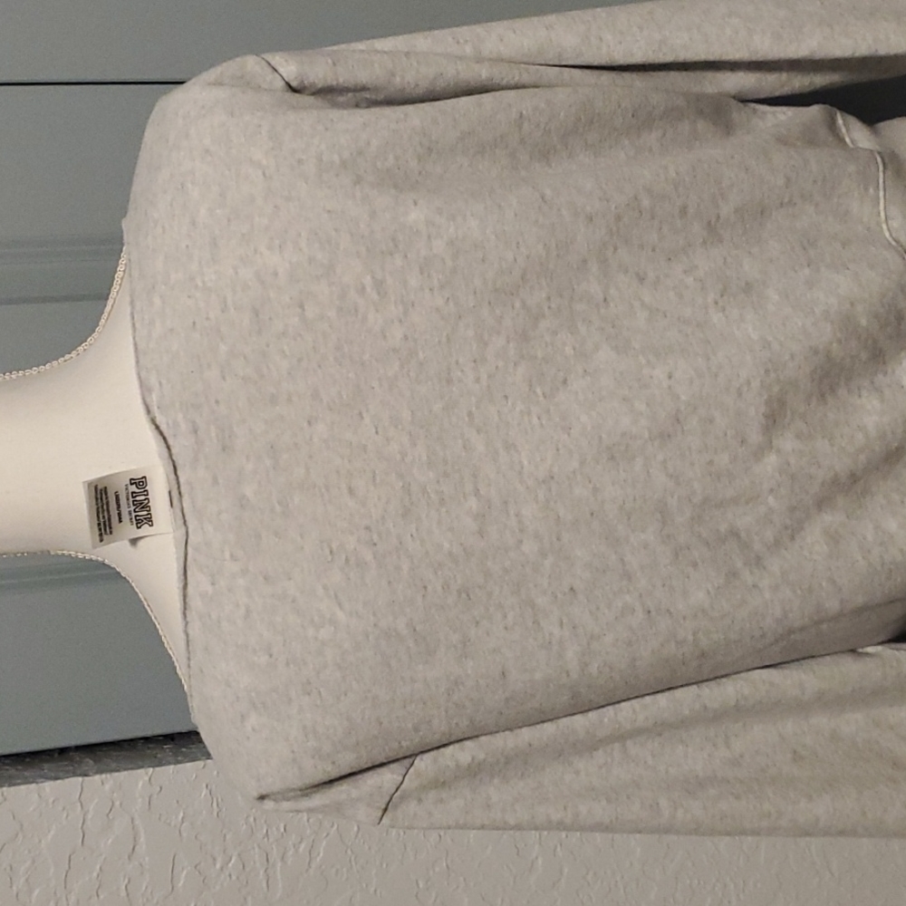Woman's Pink  off the shoulder sweatshirt. - Picture 3 of 7